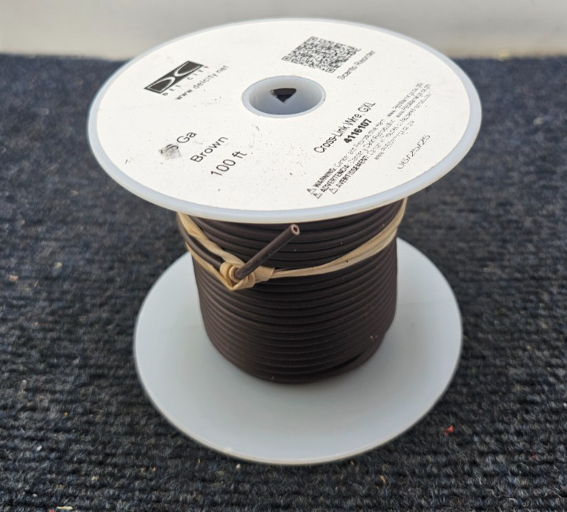 Del City 4116107: 100 ft 16GA Brown GXL Cross-Link Wire, 60V DC