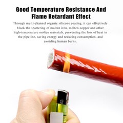Silicone/Fiberglass Fire Sleeving High Temp Insulation Sleeve Φ4-100mm Red