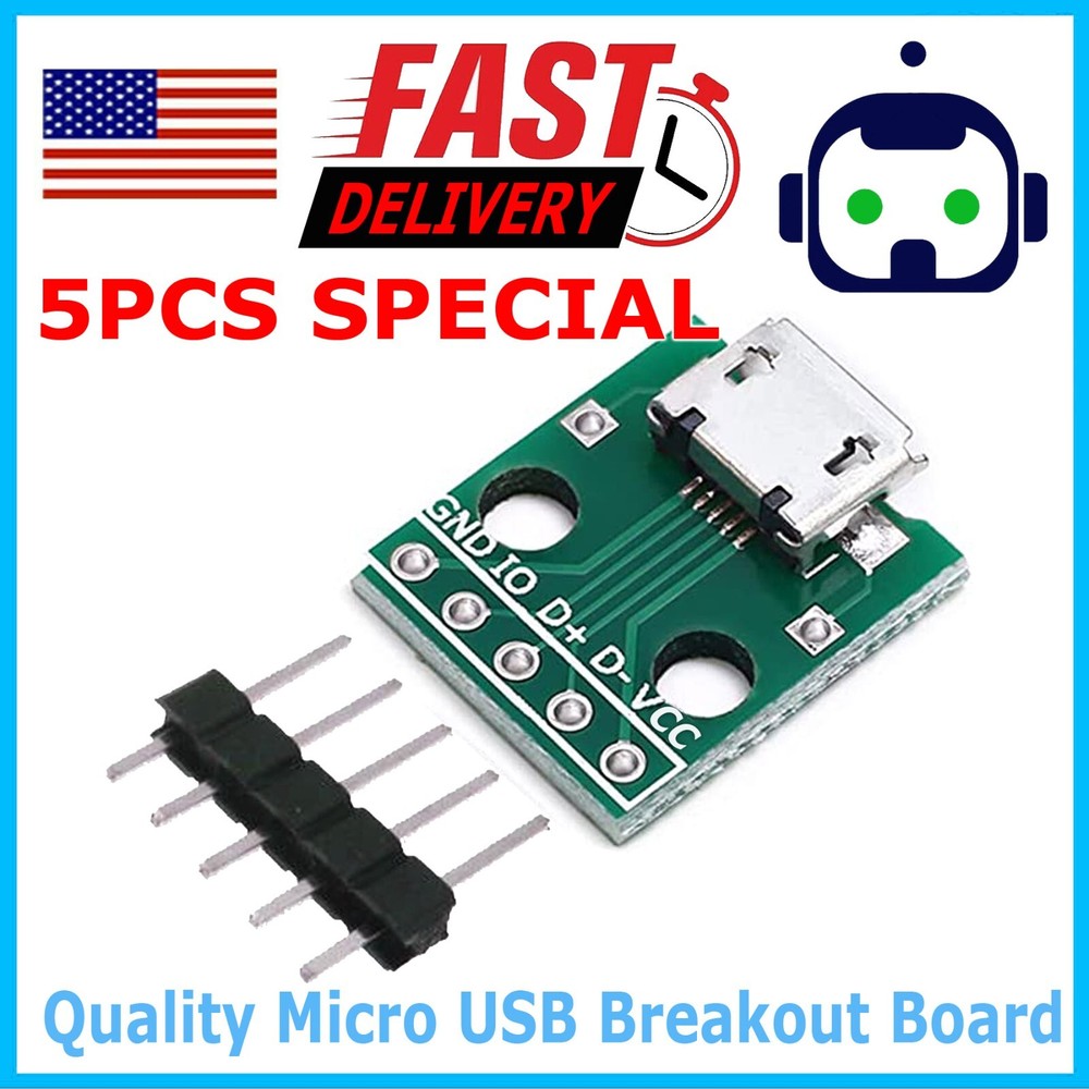 Micro USB Breakout Signals Board 5P – Pack of 5