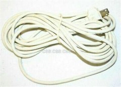 Beige AC Power Cable 2-Prong with Bare Wire Exposed Cut End Vintage