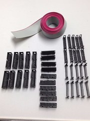 Flat Cable 20 Pin Wires IDC Ribbon 12 Ft. Long 25mm wide 10 sets connectors