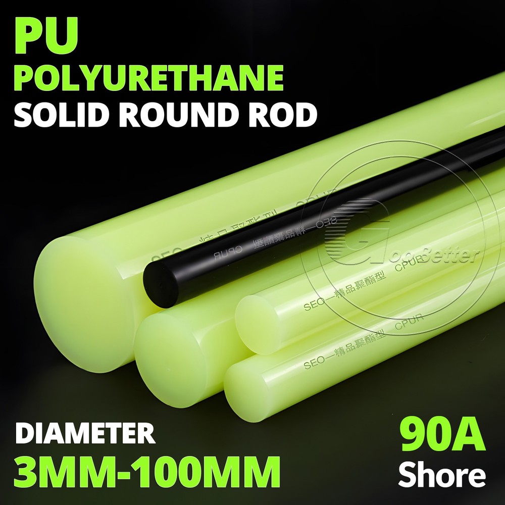 PU Polyurethane Solid Round Rod Bar Stick Ø 3-100mm Shore A 90 Elastic Buffer