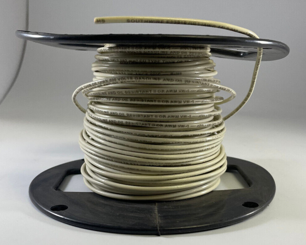 (100 FT) SOUTHWIRE E23919 (UL) 14 AWG WHITE WIRE 600V T90 NYLON OR TWN75