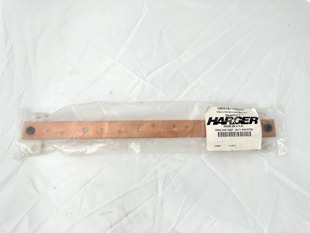 Harger GBIS18114AEKIT Ground Bar 1/8″ x 1″ x 14″ No Hardware, New Open Pkg
