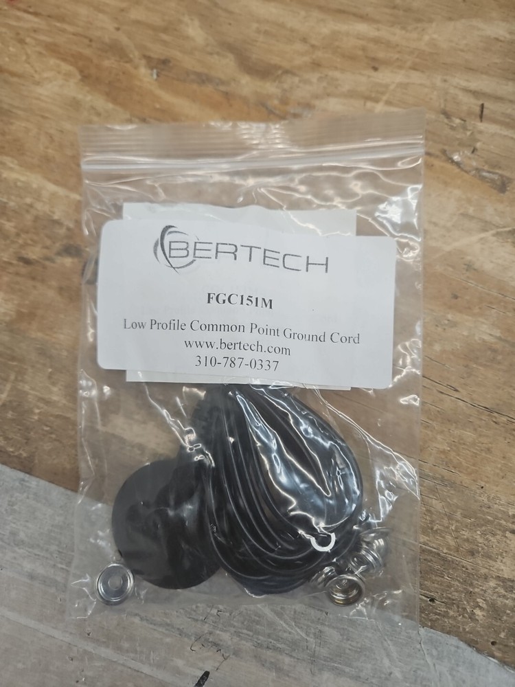 Bertech FGC151M 15 Ft. Low Profile Ground Cord w/10mm Stud for ESD Floor Mats