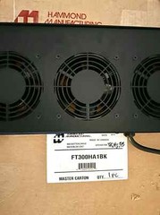 Hammond FT300HA1BK Cooling Fan Tray, W+Red LED Switch 115VAC, 3A, 60Hz – New!