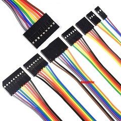 Dupont Jumper Wire 2.54mm Rainbow Cable Ribbon Female-Female 1P-10 Pin 10cm-50cm