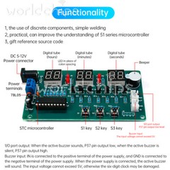 6-bit LED Digital Electronic Clock Kit 51 Microcontroller DIY Soldering Practice