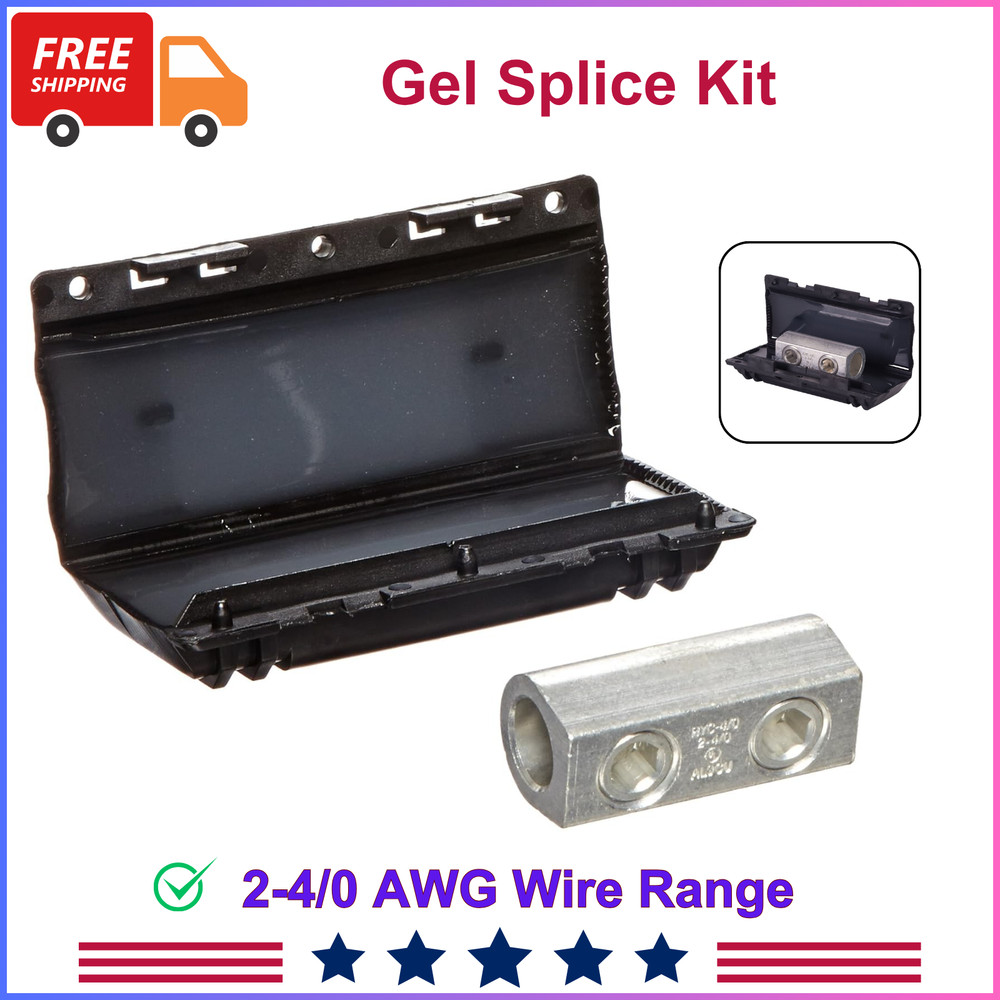 NSI ESGS-4/0 Easy-Splice in-Line Gel Splice Kit With Connector, 2-4/0 AWG Wire