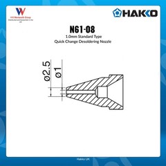 Hakko N61-08 Desoldering Nozzle, 1.0mm 1.0mm, Multicolor