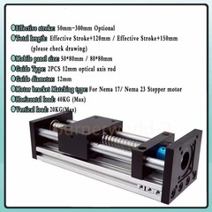 Linear Rail Guide SFU1204/1605/1610 Ballscrew 50*80/80*80mm Slide Table 50-300mm