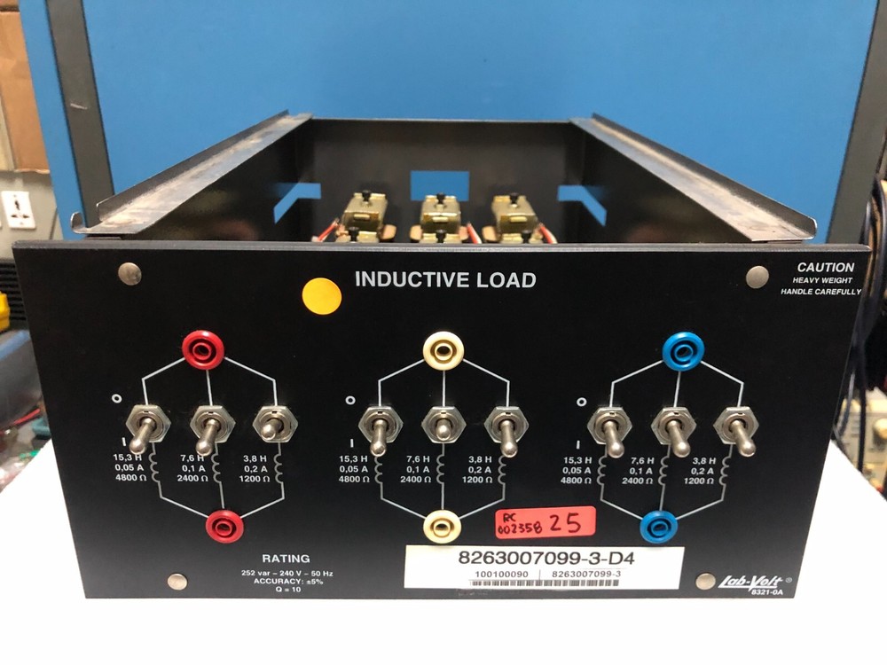 Lab-Volt 8321-0A Inductive Load, 252 var, 240V, 50 Hz, Accuracy: +/- 5%, Q = 10