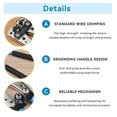 Battery Cable Lug Crimping Tool Heavy Duty 10-1 AWG W 60PC Copper Ring Terminal