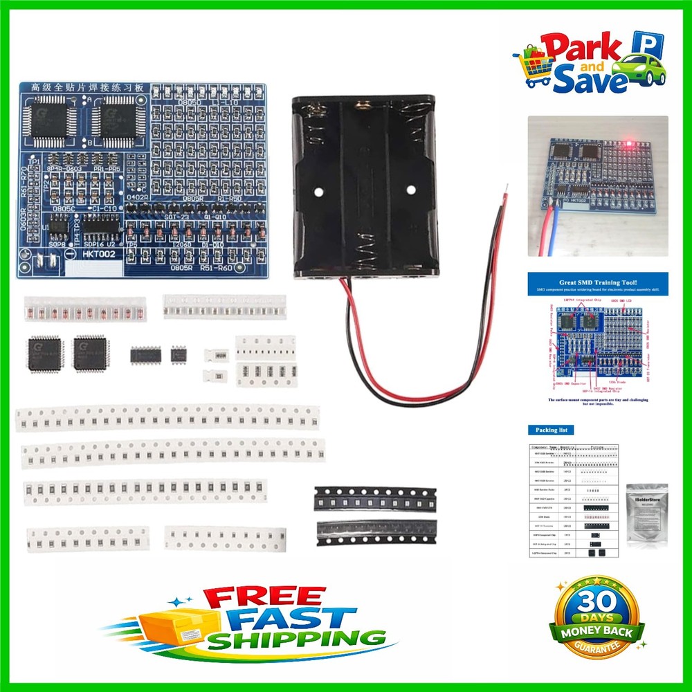 Compact SMD/SMT Soldering Practice Board with English Instructions for Students