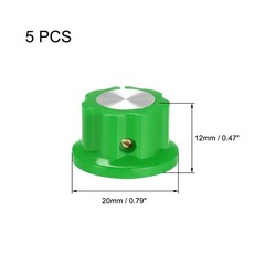 5pcs 6.4mm Shaft Hole Potentiometer Control Rotary Knobs Effect Pedal Knob Green
