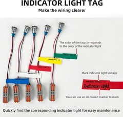 5Pcs 12V 24V 110V AC DC 8mm 5/16 Inch Metal LED Indicator Light Size: 8mm（12V）