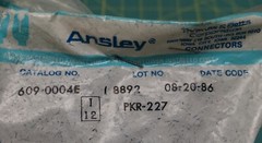 QTY: 214 T&B Ansley PKR-227 Blue Connectors Cat No. 609-0004E