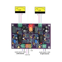 DC12-15V Positive&Negative Power Supply Professional VU Meter Head Driver Board
