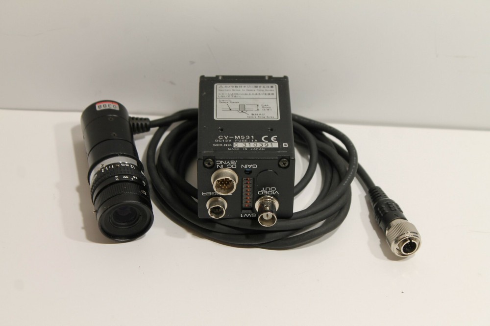 Sony CV-M531 CCD Video Camera with Cosmicar/Pentax 12mm TV Lens