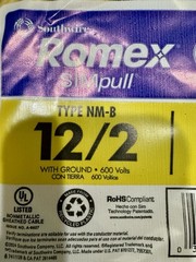 Southwire 50ft 12/2 Solid Yellow NM B Copper Building Wire Romex