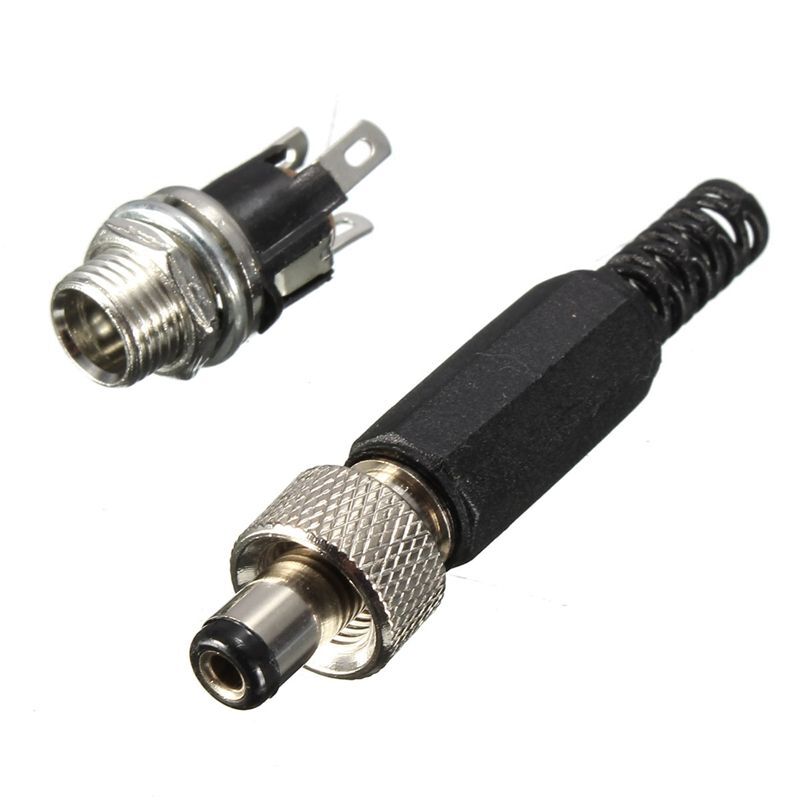 Screw Locking Metal Panel Mount Socket DC Power Connector Female Plug 2.1×5.5mm