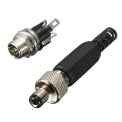 Screw Locking Metal Panel Mount Socket DC Power Connector Female Plug 2.1×5.5mm