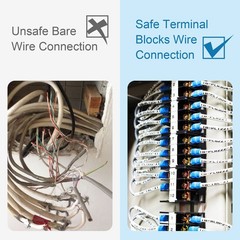 Terminal Block,2 Pack 8 Circuits 20-30A 200v-450v Dual Row Screw Terminals Strip