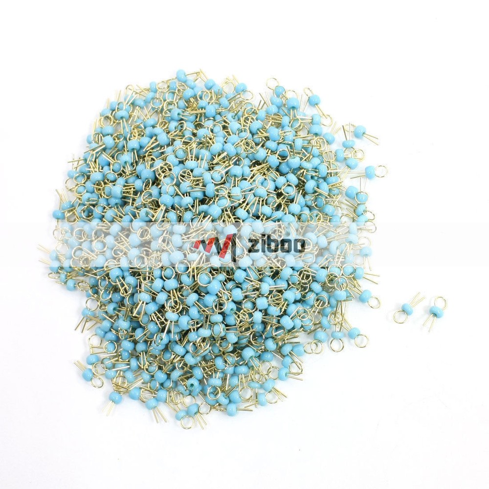 1000 x PCB Board Breadboard DIY 3.2mm Dia Ring Head Electronic Test Pin Blue✦Kd