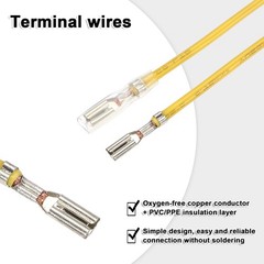 20Pcs Female Spade Crimp Terminal 2.8mm 20cm Wires, Yellow
