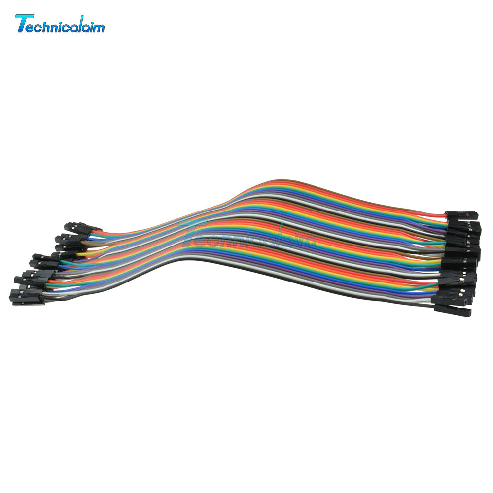 40PCS Female to Female Dupont Line Wire Jumper Cables 1p-1p Pin Connector 20cm-