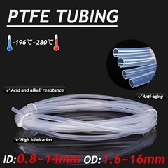 Transparent PTFE Tubing 0.8-19mm – Sold by the Metre – Air Tube High Temperatur