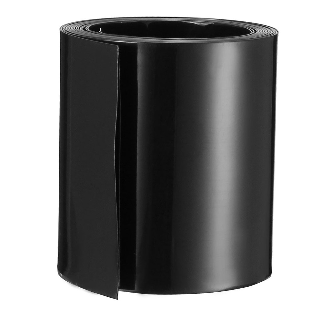 PVC Heat Shrink Tubing 56mm Flat Width for AAA Power Suppliers Black