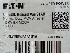 Eaton UltraSIL Housed VariSTAR Normal Duty MOV Arrester 10 KV 8.4 MCOV