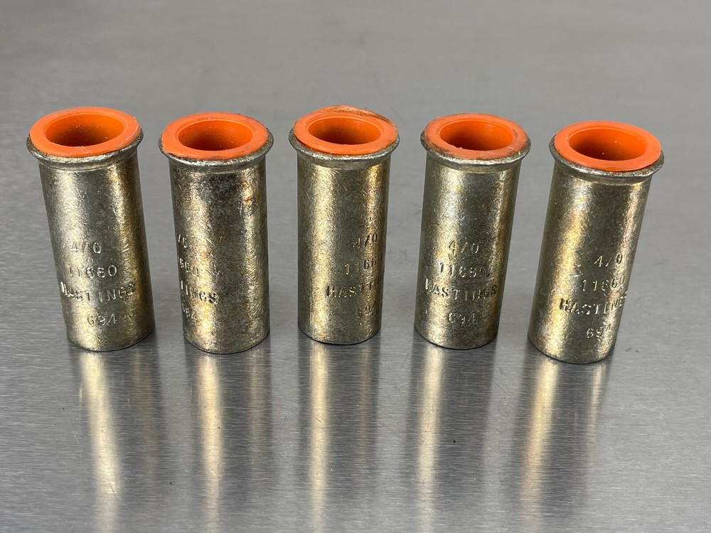 (5) Hastings 11660 Grounding Cable 4/0 Ferrule for Bolted Terminals
