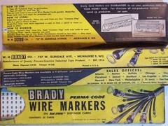 Electric BRADY WIRE MARKERS PERMA-CODE DISPENSER CARDS VINTAGE YELLOW BOX NOS