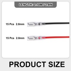 30Pcs Female Spade Crimp Terminal 2.8mm 10cm Wires