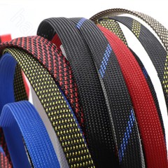 PET Nylon Braided Sleeve Tube 14 mm Width Audio Car Cable Wire Sleeving Sheath