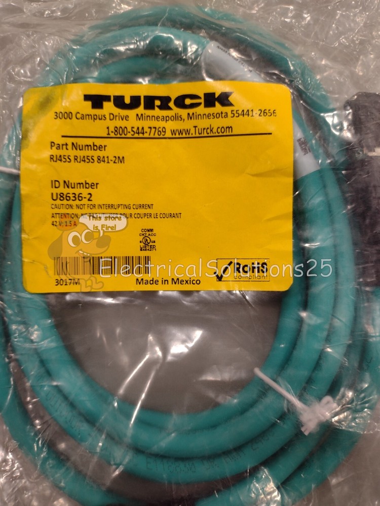 NEW TURCK RJ45S RJ45S 841-2M DOUBLE-ENDED ETHERNET CABLE U8636-2 FREE SHIPPING
