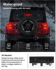 LED 3rd Brake Light for 2018-2025 Jeep Wrangler JL/ 4xe Accessories Third Br