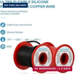 BNTECHGO 16 Gauge Silicone Wire Spool red and Black Each 50ft Flexible 16 AWG St