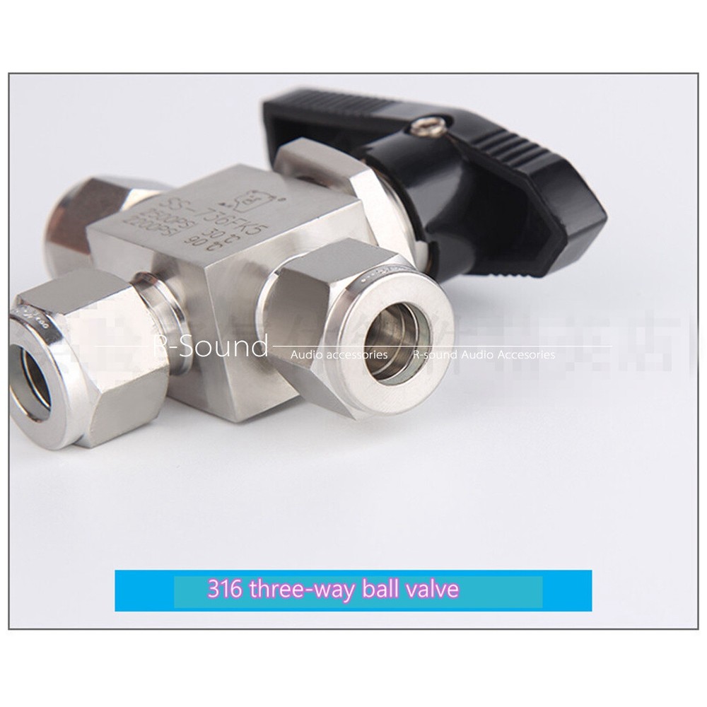 3 Way Ball Valve Stainless Steel 316 OD Compression 6mm, 8mm, 10mm, 12mm,1/8′