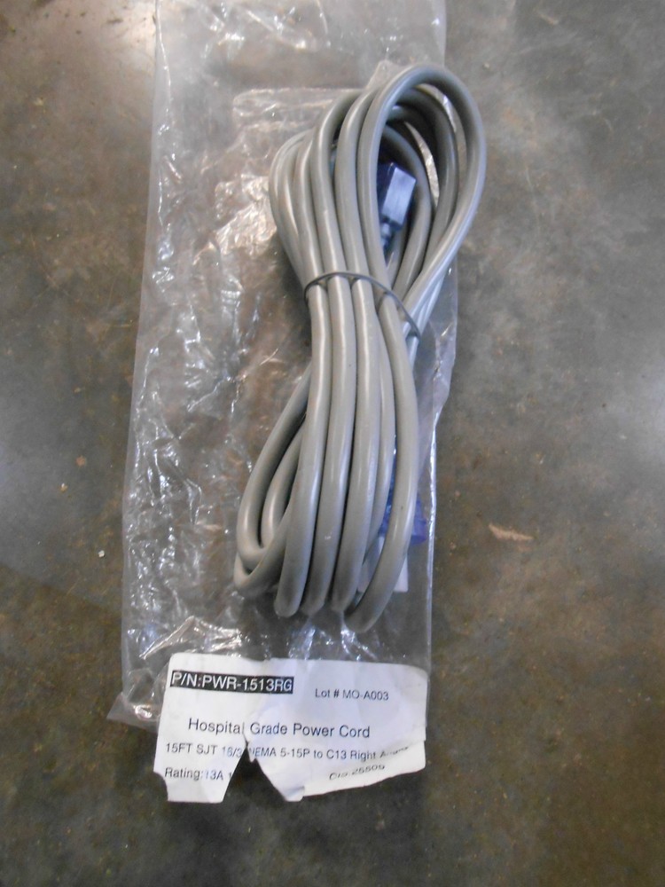 Hospital Grade Power Cord PWR-1513RG. 15 ft. 16 AWG (EC12-1)