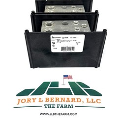 BURNDY, BDB-24-500-1, LOT OF 2, VERSI-POLE POWER DISTRIBUTION BLOCK, 1 POLE, NEW