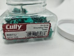 (QTY 100) Cully Green Grounding Clips, Zinc Plated 80011J 10-12-14