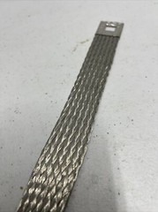 Flat Braided Tinned Copper Jumper Grounding Strap 10”x 1” X 3/8” Square Hole