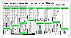 Comprehensive 2200-Piece Electronic Component Kit for DIY Electronics Projects