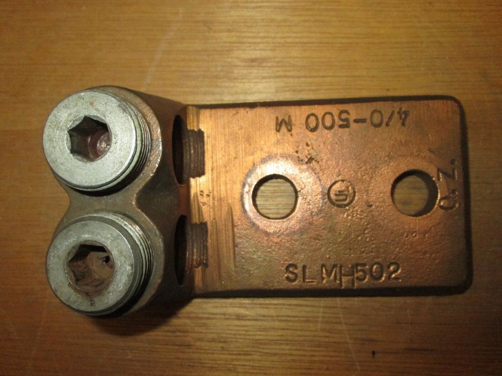 O.Z. Gedney Copper Lug SLMH502 4/0-500MCM 2W 2 bolt Used