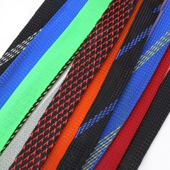20mm Width Coloured PET Expandable Braid Sleeving Cable Wire Sleeve Sheath Dense