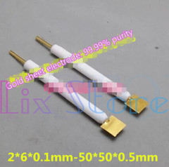 Electrochemical electrode 10*10*0.1mm gold sheet electrode PTFE jacket, purity