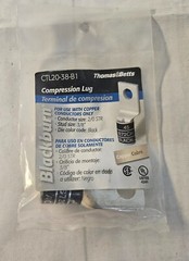 NIP Blackburn CTL20-38-B1 Compression Lug 2/0 STR, 3/8″ Stud, Copper, 2-Hole